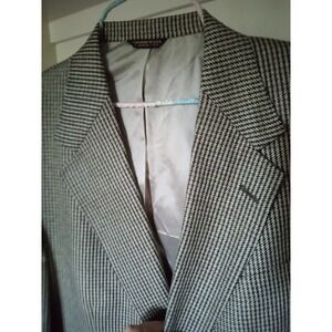 Vtg Austin Reed 41R Brown Black Herringbone Tweed Mens‎ Blazer Jacket Sport Coat